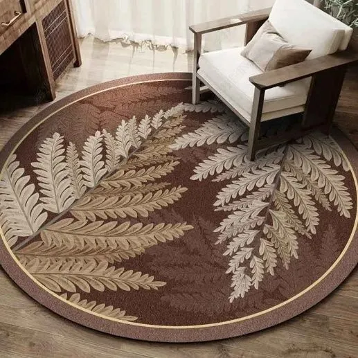 加厚圈绒书房圆形地毯客厅茶几垫耐脏房间椅子摇椅垫