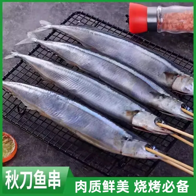 秋刀鱼串 鲜 新鲜冷冻深海海鲜烧烤食材日式秋刀鱼鲜活水产海鱼