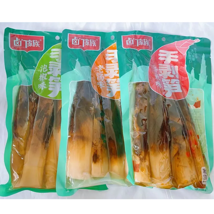 卤门家族老汤泡椒香辣500g剥笋开袋即食笋尖网红竹笋零食休闲手撕