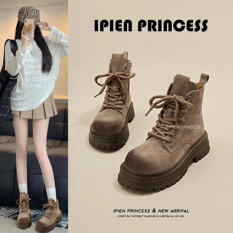 网红马丁靴女款爆款2025冬季新款英伦风小短靴加绒保暖洋气小短靴