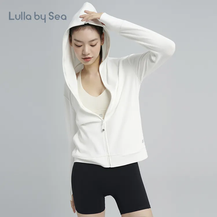 Lulla by Sea | All day 极简拉链连帽外套女宽松跑步户外卫衣