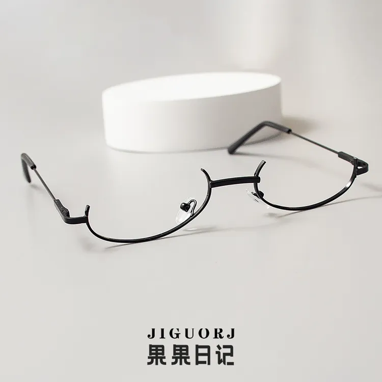 眼镜框女无镜片素颜拍照神器显脸半框高级感御姐下框架秘书眼镜架