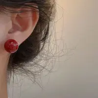 正品高含量朱砂时尚简约多款小耳钉圆珠~小花款耳钉