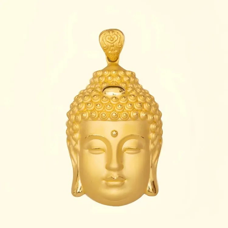 喜色臻爱足金佛头吊坠传承大佛头送女友金佛头吊坠七夕礼物情人节