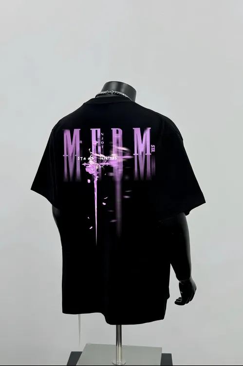 STA.MEDM国潮联名潮流玫瑰字母印花美式短袖宽松接头运动上衣男潮