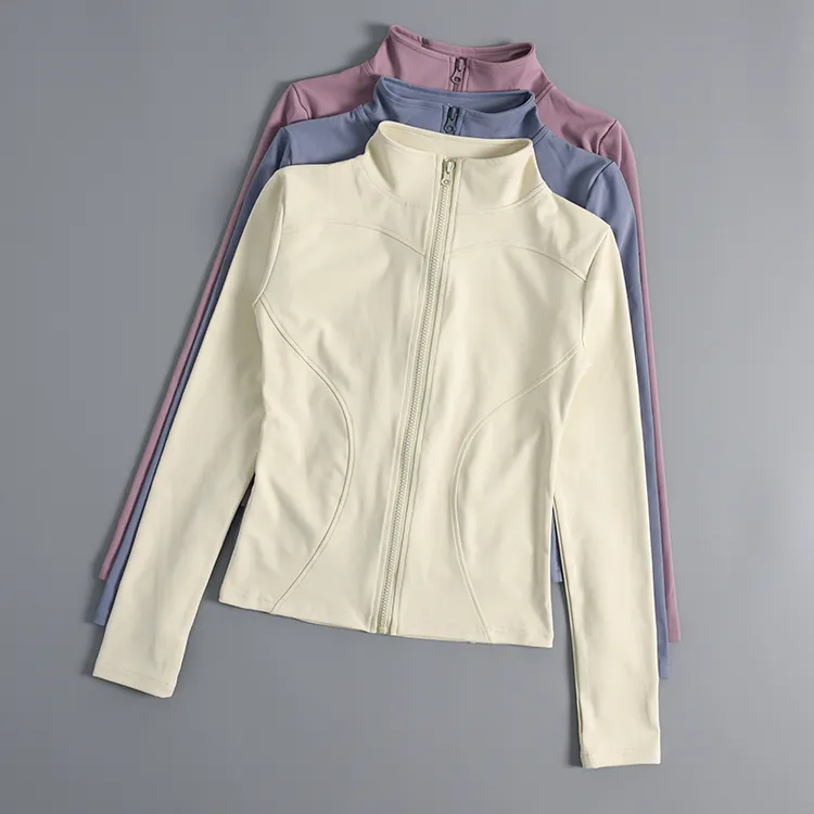 专业休闲运动防晒外套女拉链开衫紧身晨跑步骑行服上衣显瘦瑜伽服