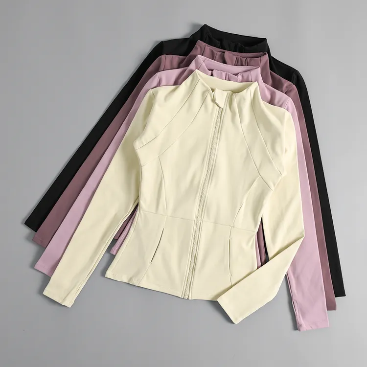 瑜伽服女秋季加绒拉链外套修身防晒显瘦长袖高端跑步运动健身上衣