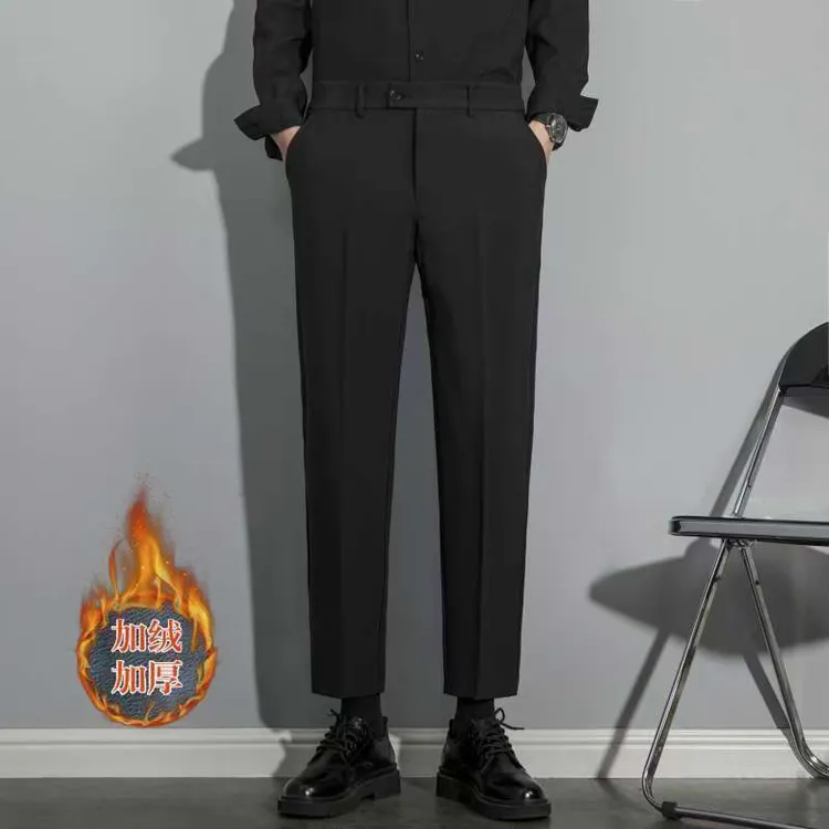 百搭男士修身纯色韩版休闲西裤商务休闲裤英伦小脚西装裤秋冬季