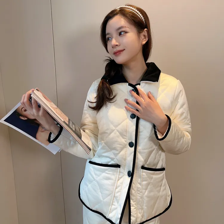 PX【暖暖假日】冬季三层夹棉加厚加绒保暖冬天毛绒可外穿家居服套装