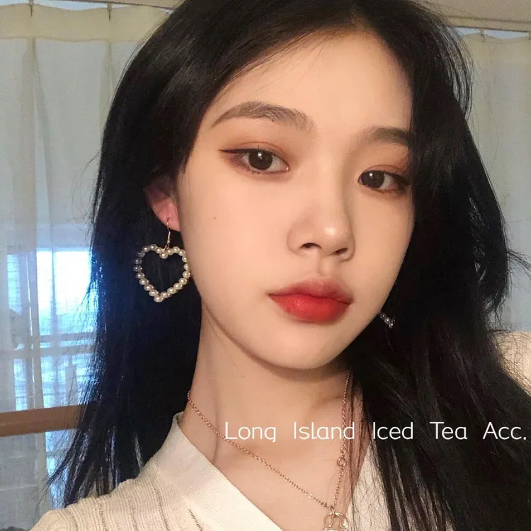 法式珍珠爱心镂空耳环ins小众设计感甜美气质简约百搭韩系耳饰