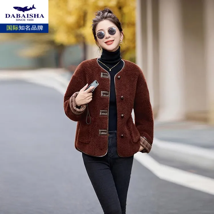 小香风圆领超好看百搭羊羔毛外套