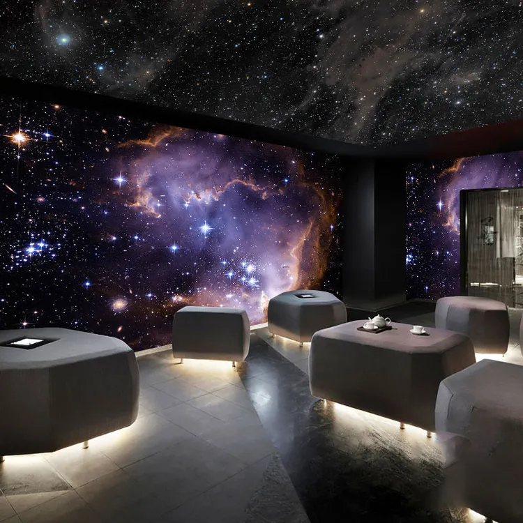 星空顶主题壁纸宇宙夜空ktv酒吧太空台球厅专用天花板剧本杀墙纸