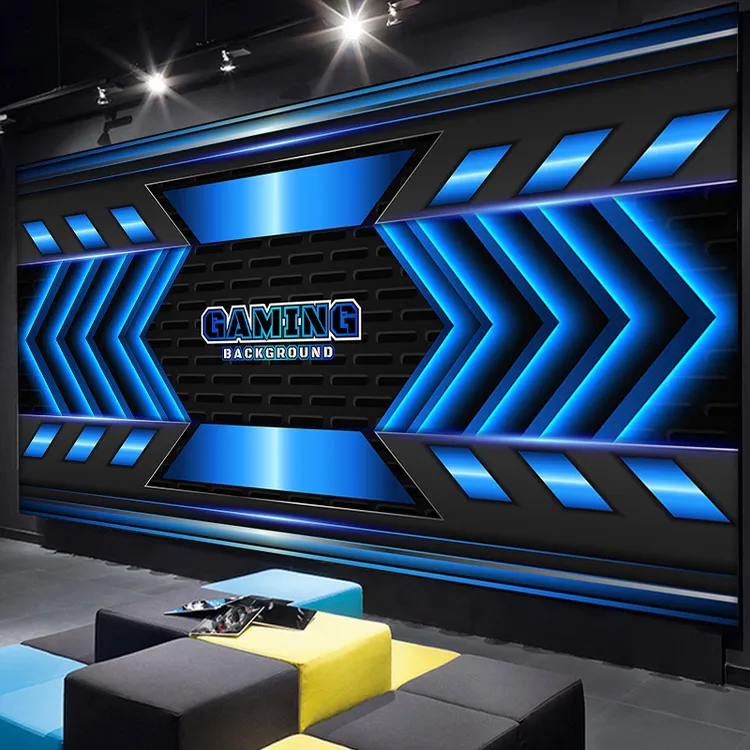 8D立体科技感背景墙纸工业风公司办公室装修网吧电竞酒店酒吧壁纸