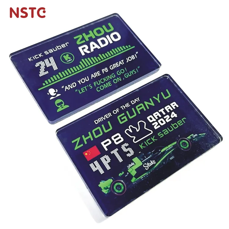 NSTC冰箱贴F1周冠宇索伯车队2024卡塔尔站积分纪念赛车迷 一套2个