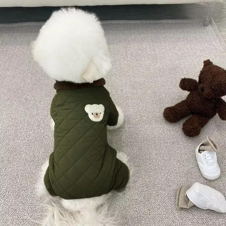 小狗狗衣服秋冬装冬季加厚宠物四腿棉衣比熊泰迪博美雪纳瑞小型犬