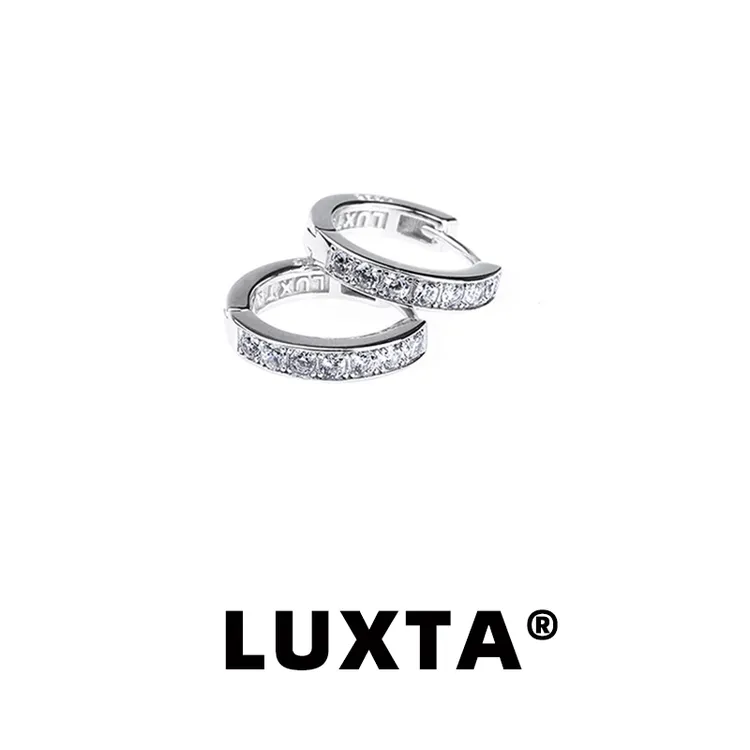 LUXTA 925银耳饰 镶钻耳环嘻哈男女锆石Justin Bieber同款欧美潮
