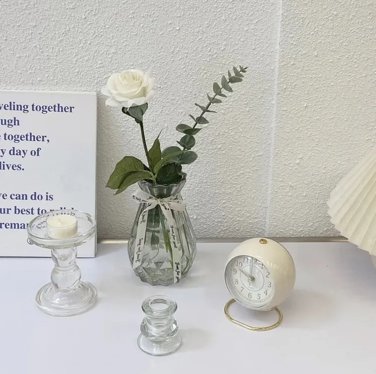 【粉丝福利】3只装简约创意透明插花玻璃花瓶玫瑰鲜花瓶北欧小花瓶