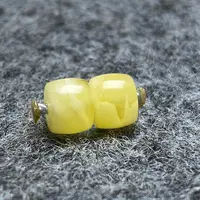 精品俄料原矿蜜蜡直切对珠 满蜡品质 直径7 腰珠 隔珠