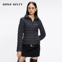 Miss Sixty冬季新款立领羽绒服女拉链收腰短款显瘦薄款运动风