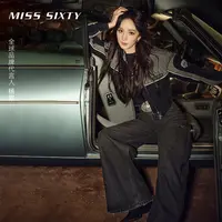 【杨幂同款】Miss Sixty牛仔裤复古破洞宽松阔腿长裤百搭休闲高街风