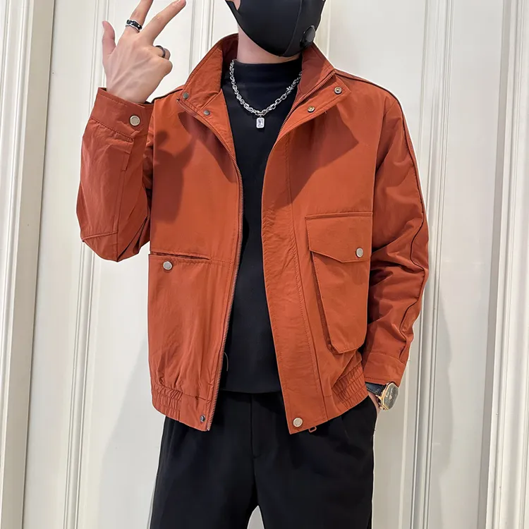 KVYT秋季新款标准版型男夹克外套男士休闲百搭连帽宽松潮流帅气