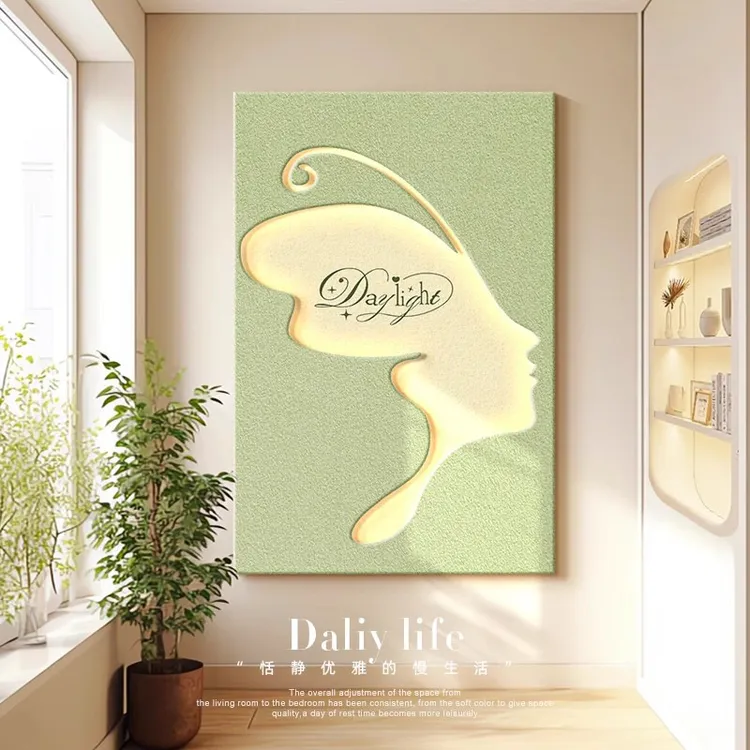 简约欧式抽象花卉玄关装饰画砂岩壁画艺术挂画高级感入门客厅背景