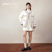 【折扣款】PLUSMALL 香草千金 羊毛混纺小香外套短裤PAC2409148AB