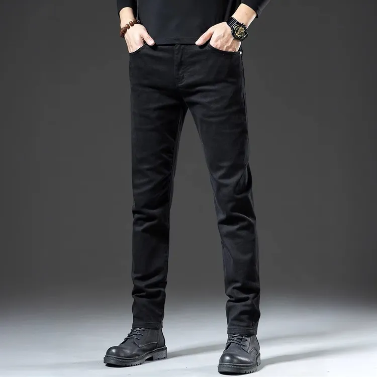 180-340斤大码男士加肥加大黑色牛仔裤