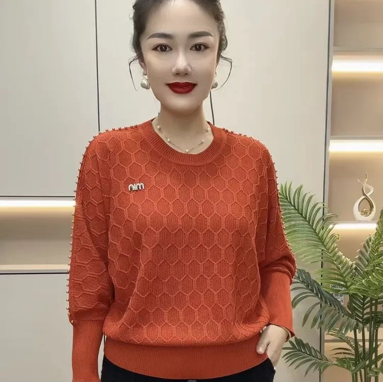 女宽松型冬季毛针织衫宽松秋冬打底衫百搭羊毛衫套头秋季春秋