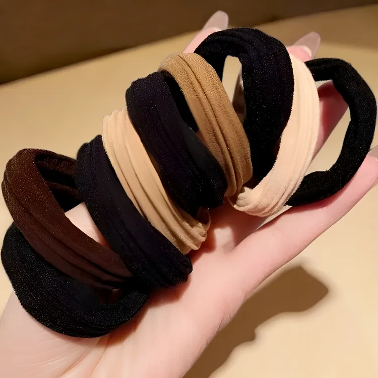丸子头皮筋女无缝高弹力皮筋扎头发不伤发高马尾皮筋加粗简约耐用
