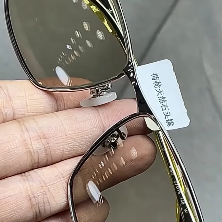 925银东海黄底料冰糖色天然水晶石头眼镜护目镜男复古全框眼镜