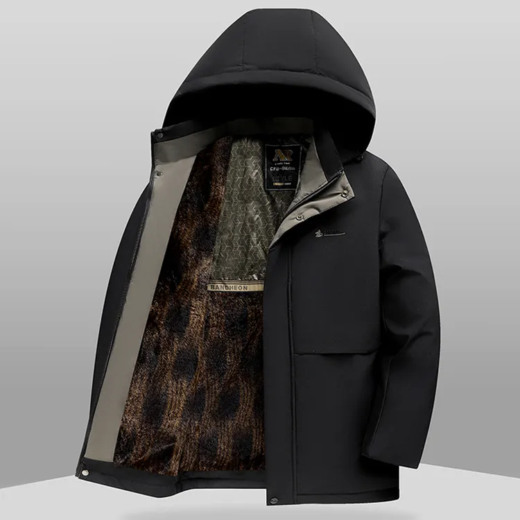 【退货补运费】加绒男士棉服加厚保暖舒适男外套中老年加绒棉衣爸爸