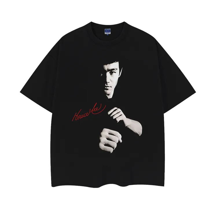 李小龙电影夏季短袖t恤纯棉印花宽松复古美式潮牌男女百搭半袖ins