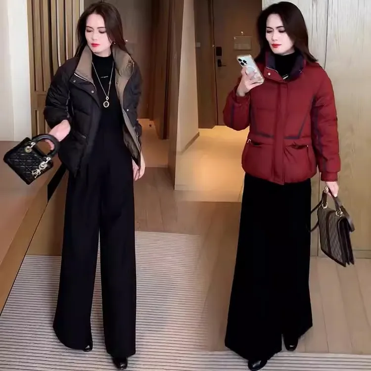 时尚短款棉服外套女2024冬季新款洋气显瘦休闲百搭加厚保暖小棉袄