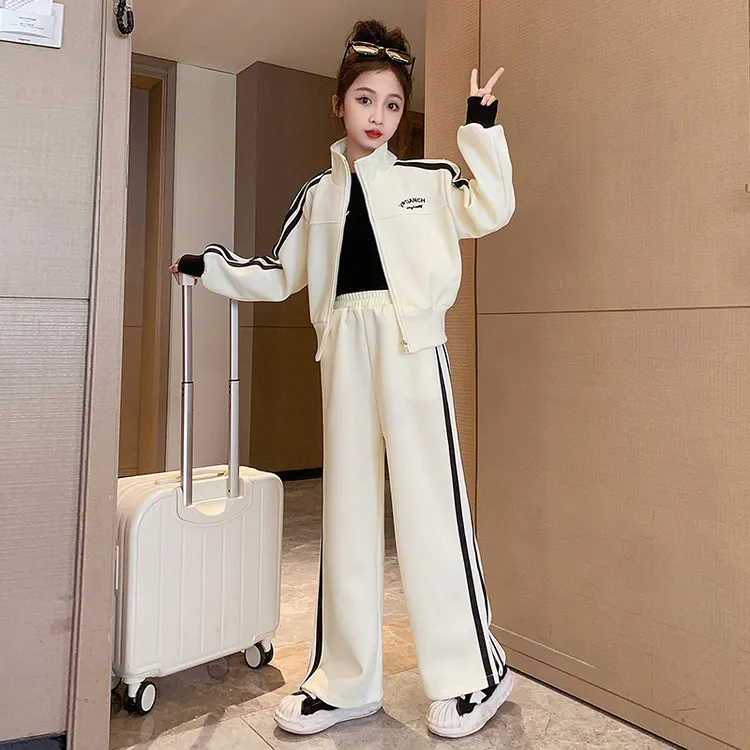 女童运动服套装春秋2025新款外套儿童女孩秋季休闲衣服女大童秋装