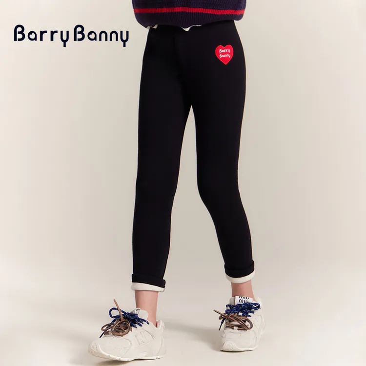 BarryBanny女童打底裤加绒加厚外穿儿童芭比裤秋冬保暖中大童裤子