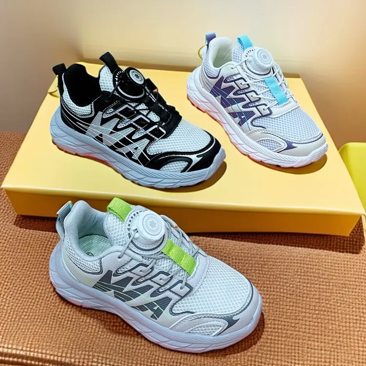 男童女童32-37焦点小子纽扣时尚运动鞋103儿童透气网面运动童鞋