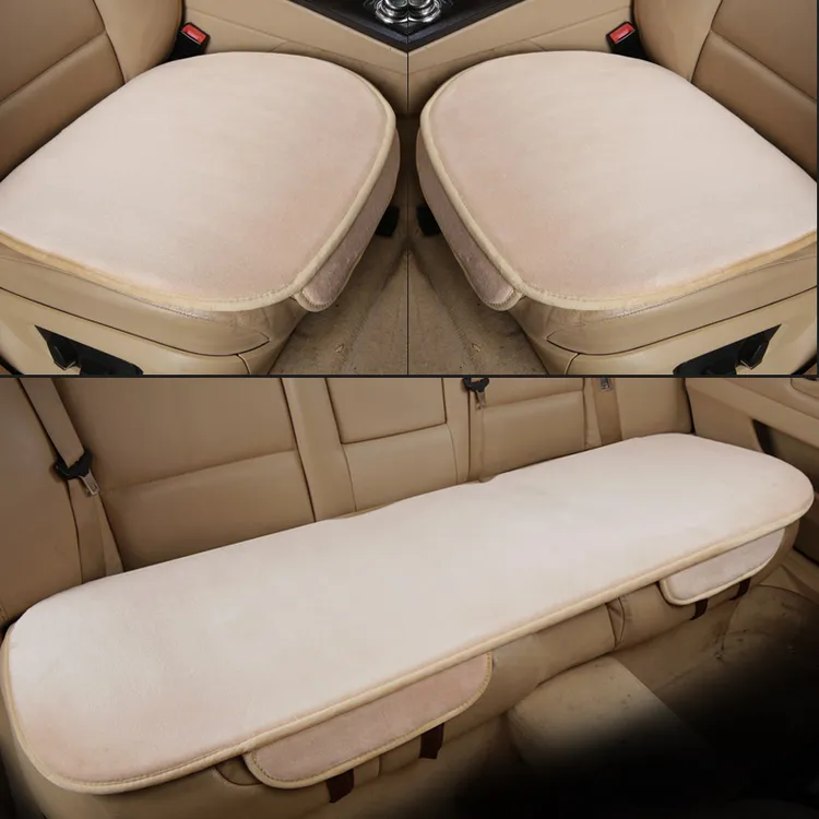 冬季羊毛保暖三件套汽车坐垫羊毛绒单片坐垫防滑加厚汽车座垫