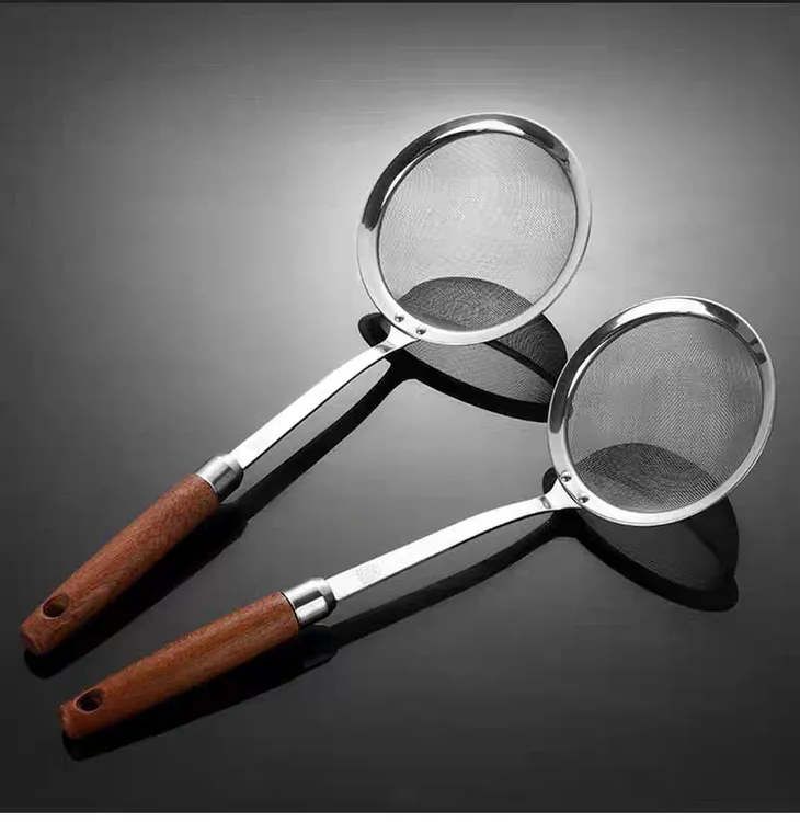 食品级不锈钢厨房加厚家用漏勺捞饺子网面过滤加长油炸烹饪漏网