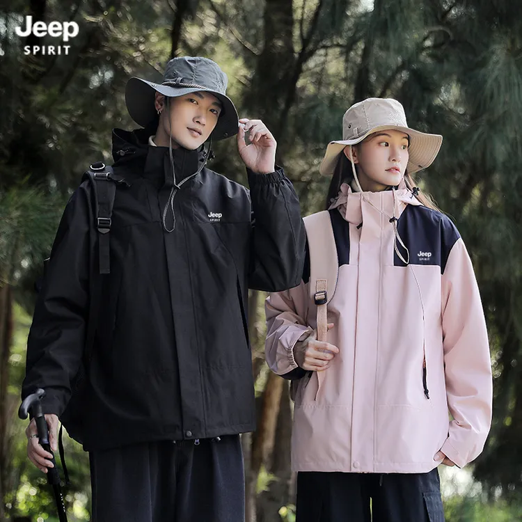 【顶配款】JEEPSPIRIT吉普冲锋衣情侣秋冬款防风防水保暖户外