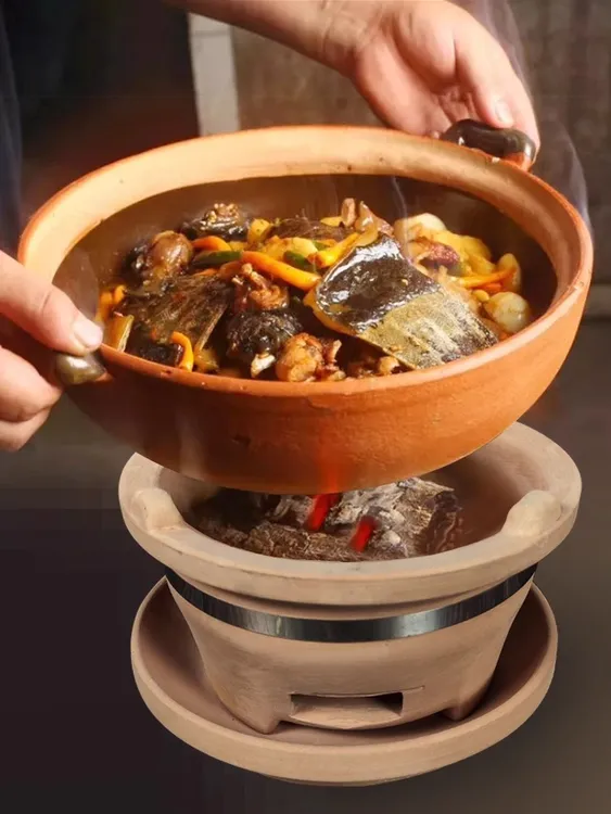 传统老式砂锅浅锅粗陶土砂锅炖锅火锅特大容量餐馆饭店农家菜商用