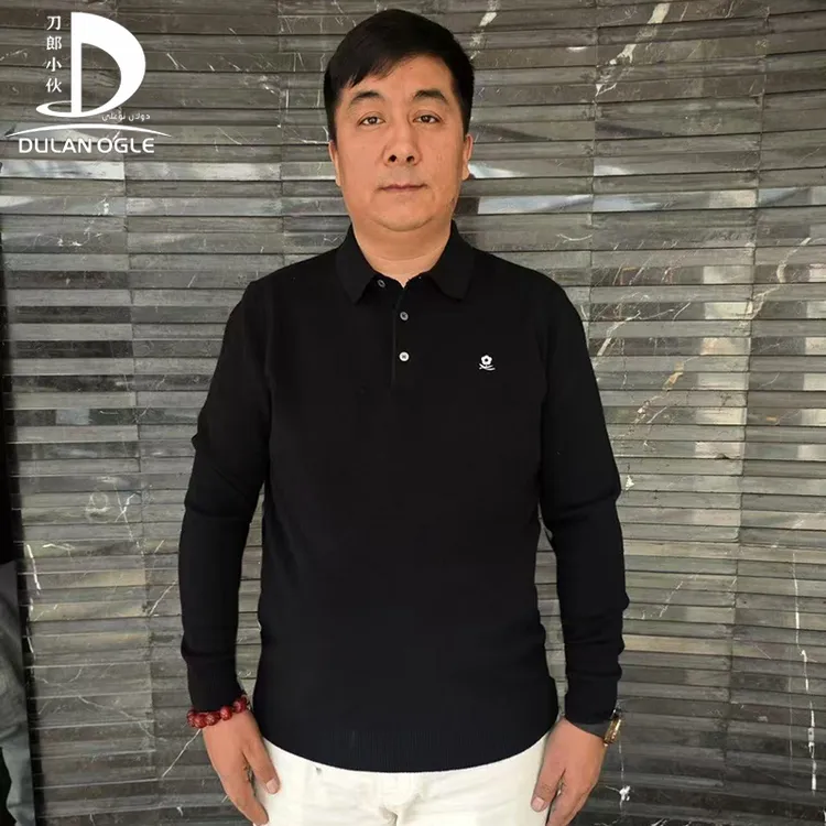 【刀郎小伙专属】轻奢男士秋冬polo衫中年翻领针织衫保暖含羊绒毛衣