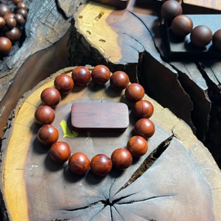 已开雷击木枣木血料全血圆珠1.5桌面摆件