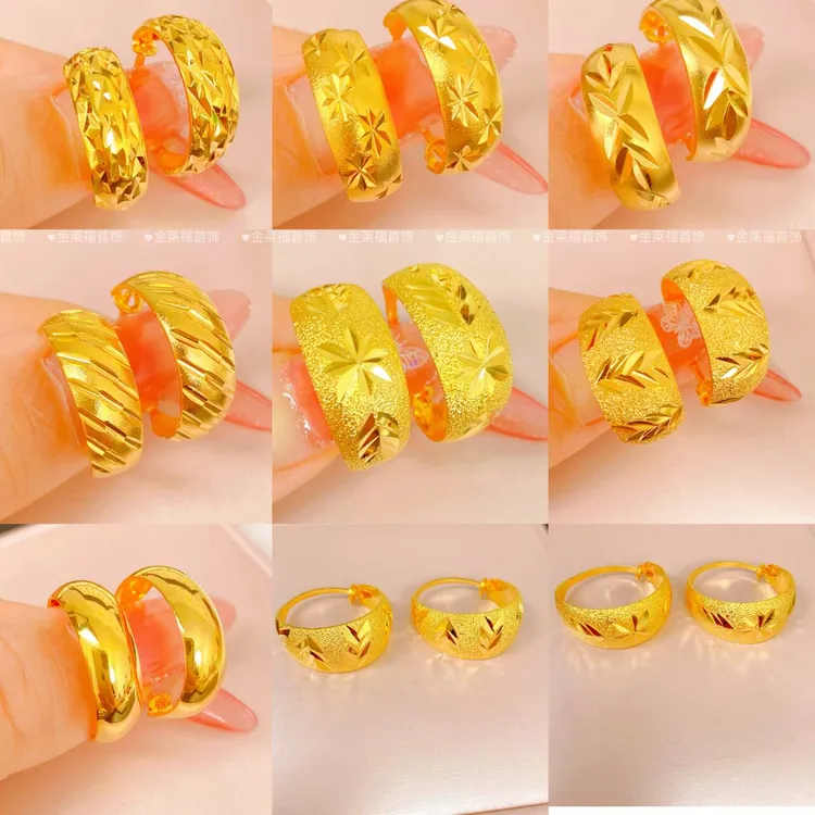 铜合金耳饰 正品高奢柜黄 金色妈妈耳环女高贵典雅中老年耳坠耳饰