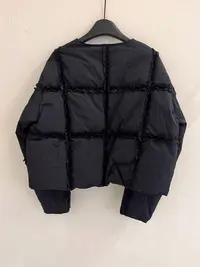 欧货小众设计感花边90白鸭绒羽绒服