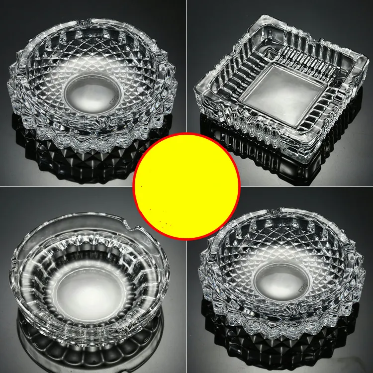 玻璃烟灰缸创意水晶个性潮流家用客厅酒店办公室大气简约防飞灰