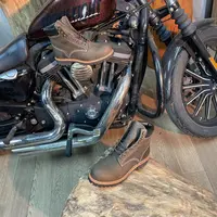 瑶笛严选深卡其灰油蜡皮高端固特异工艺工装靴男工装鞋男LZ0032