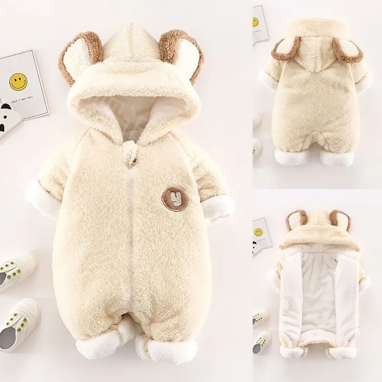 【天使】加棉加绒儿童婴儿幼儿冬装外穿新生儿连帽宝宝连体衣保暖冬