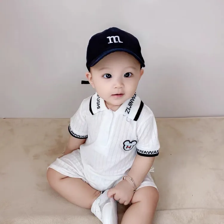 夏季短袖帅气儿童幼儿洋气纯棉宝宝连体衣薄款网红半袖夏天新生儿