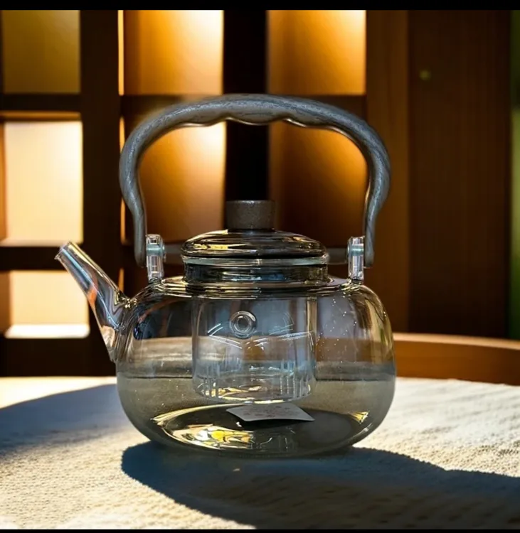 新款烟灰色高硼硅玻璃雅韵提梁壶煮茶壶烧水壶